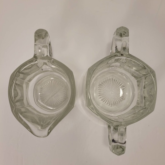 Vintage Crystal Cream & Sugar‎ Bowl Handles Circa 1960 - Picture 2 of 7